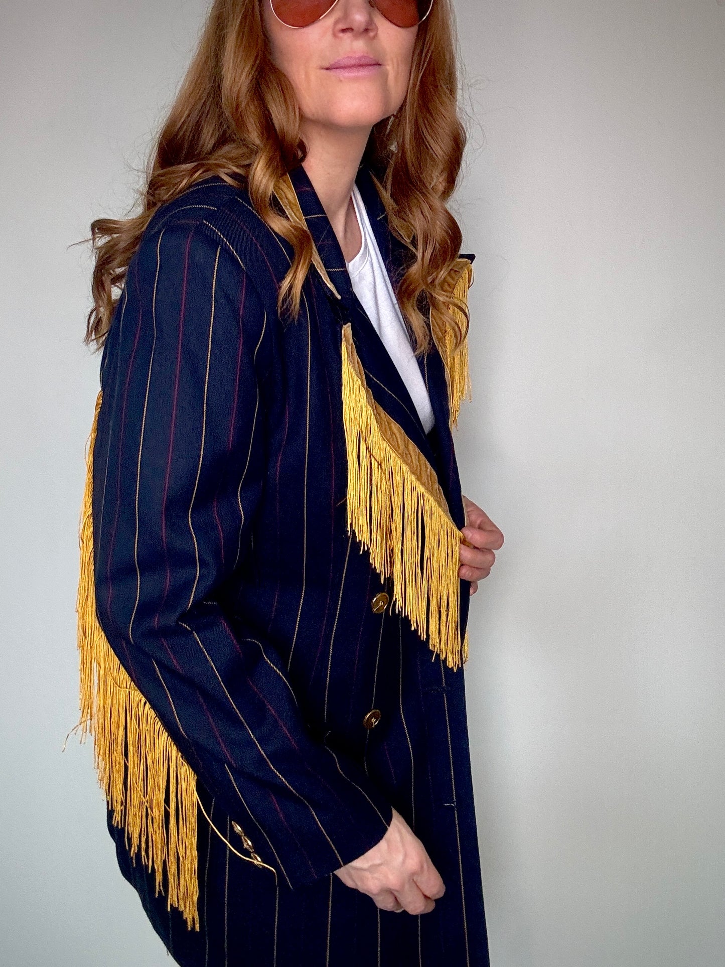Dolly Blazer in Pinstripe Seltzer