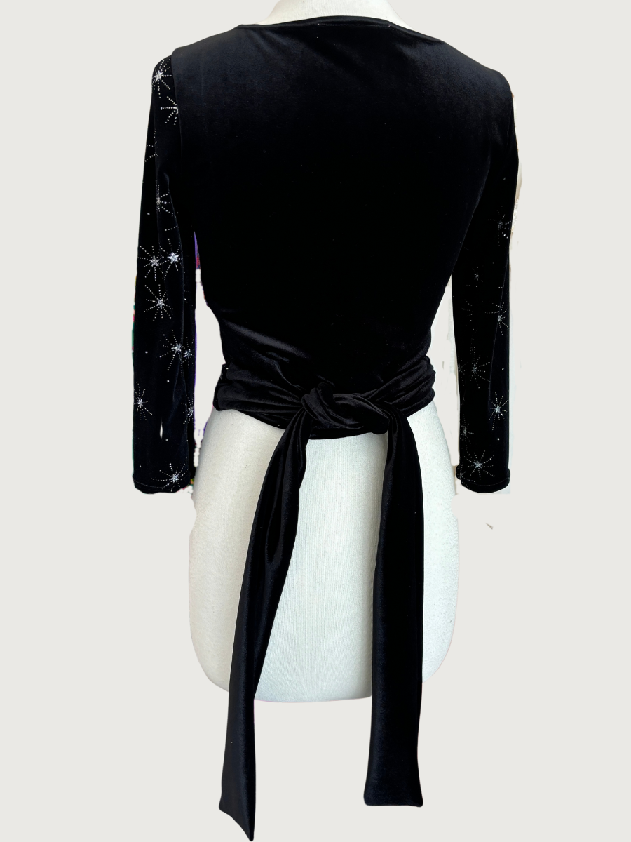 Daltrey Velvet Wrap Top in Glitter Star II