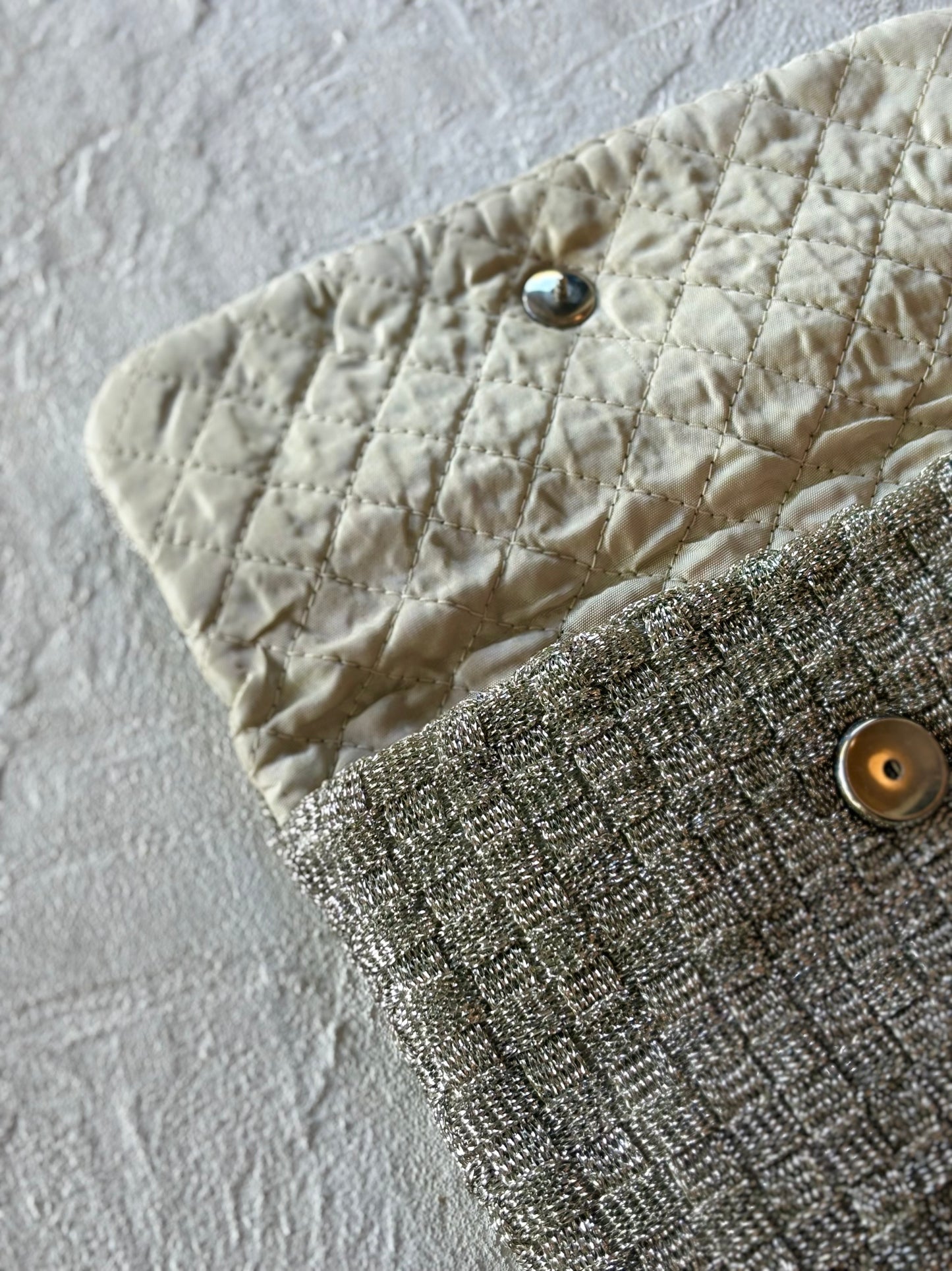Silver Lurex Woven Vintage Pouch