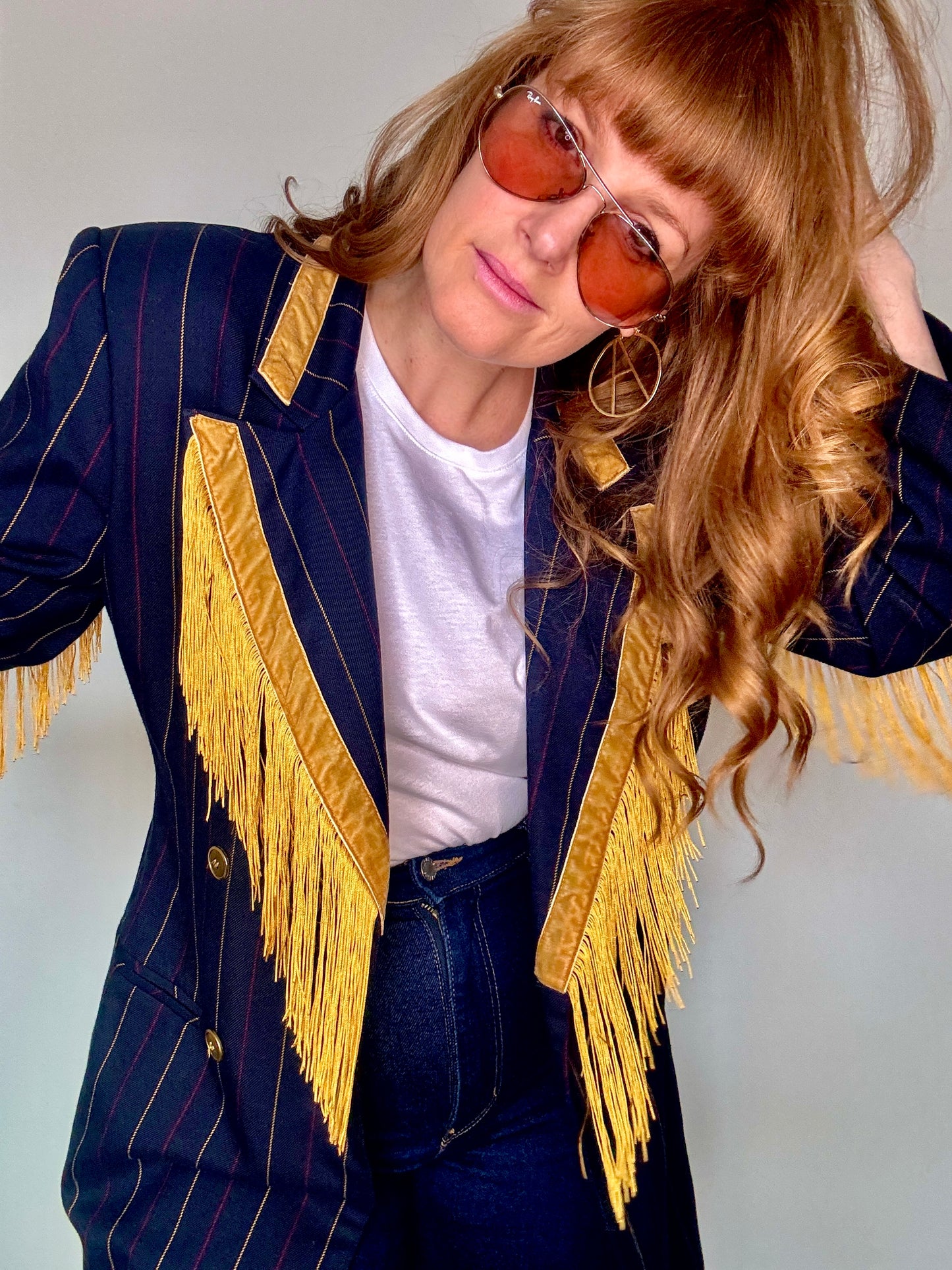 Dolly Blazer in Pinstripe Seltzer