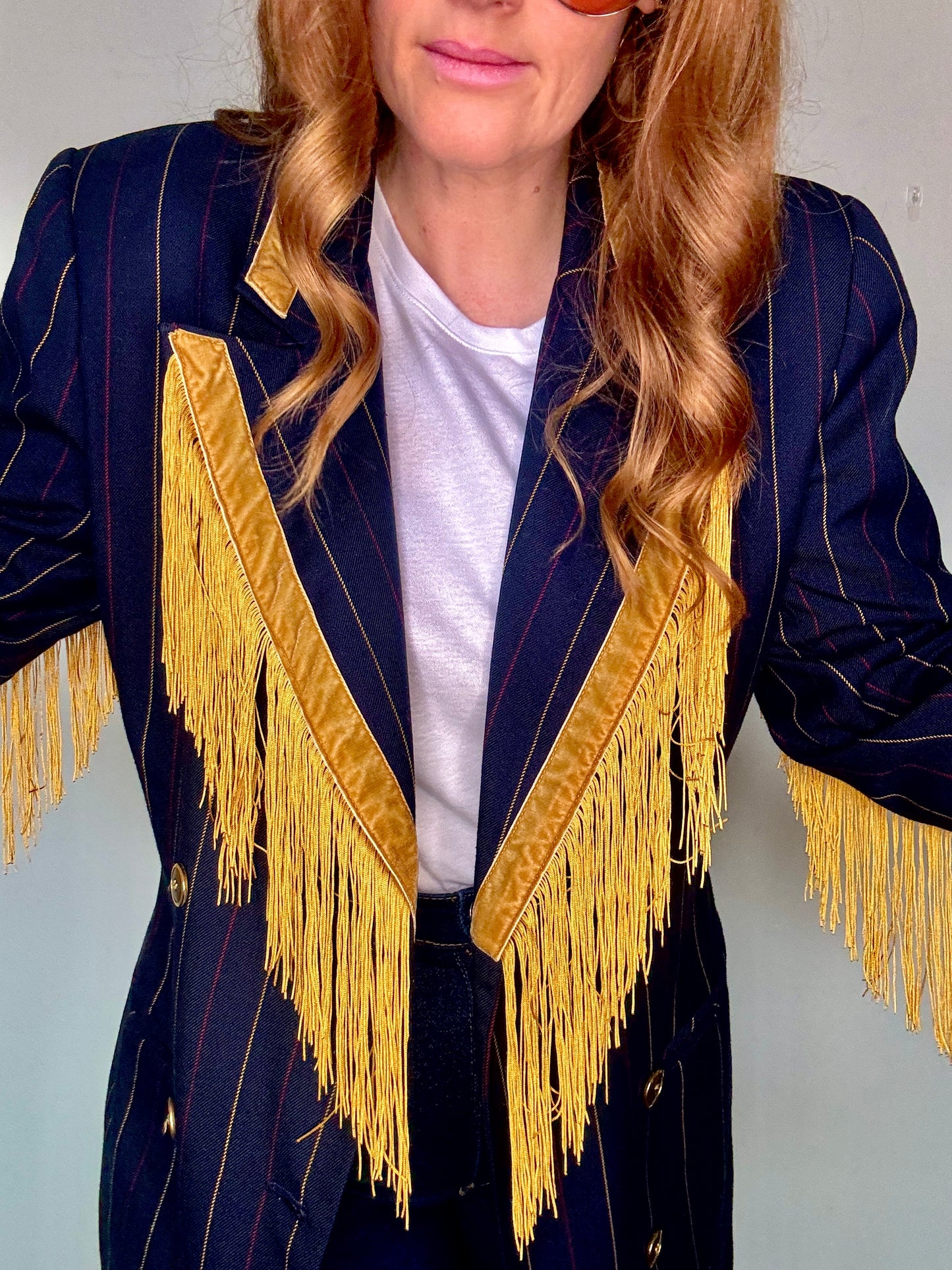 Dolly Blazer in Pinstripe Seltzer