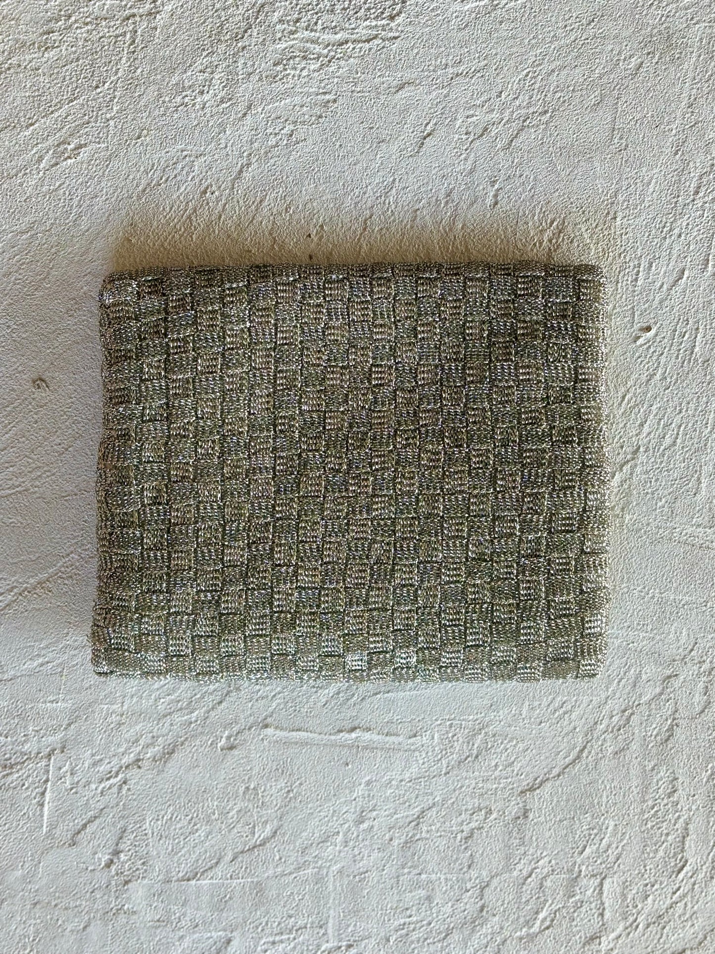 Silver Lurex Woven Vintage Pouch