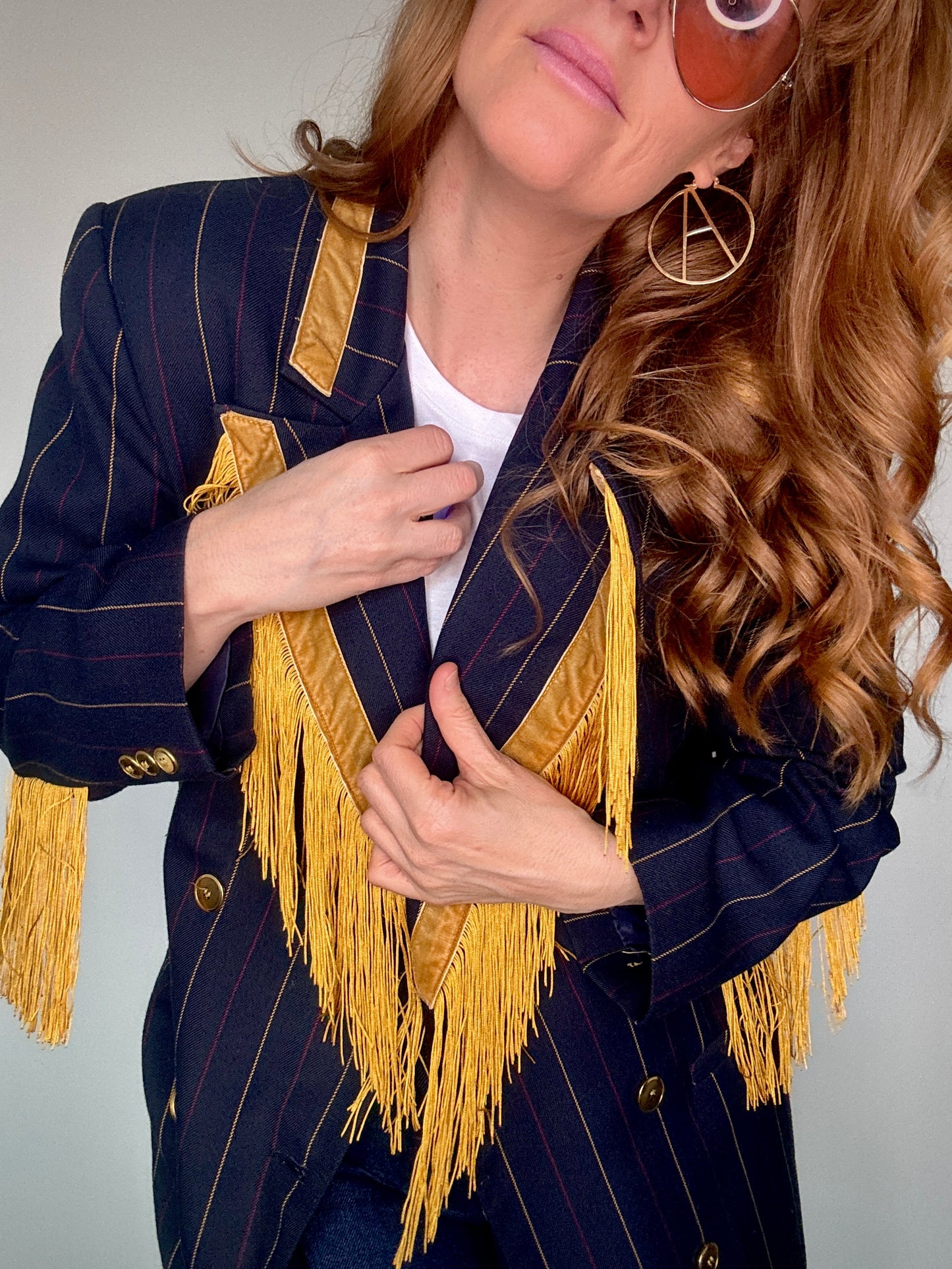 Dolly Blazer in Pinstripe Seltzer