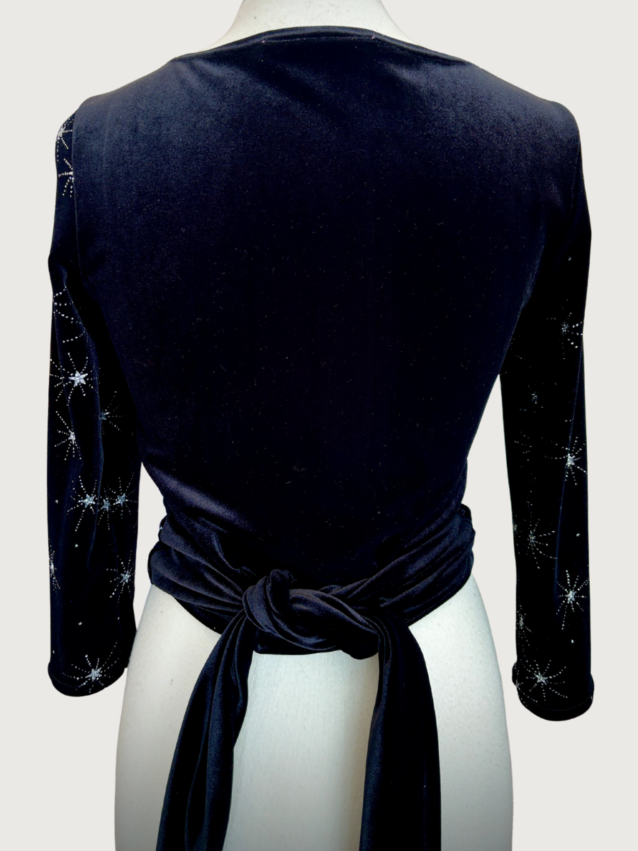 Daltrey Velvet Wrap Top in Glitter Star II