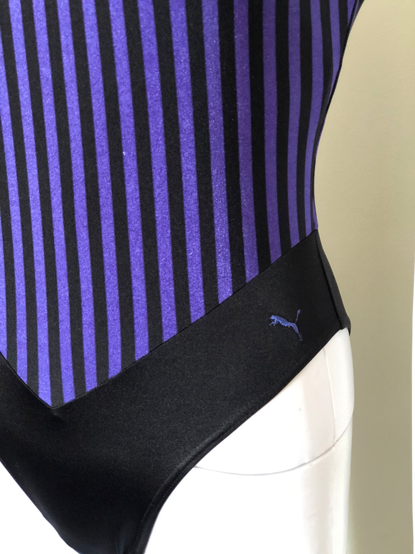 80's Puma Stripe Aerobic Swimsuit