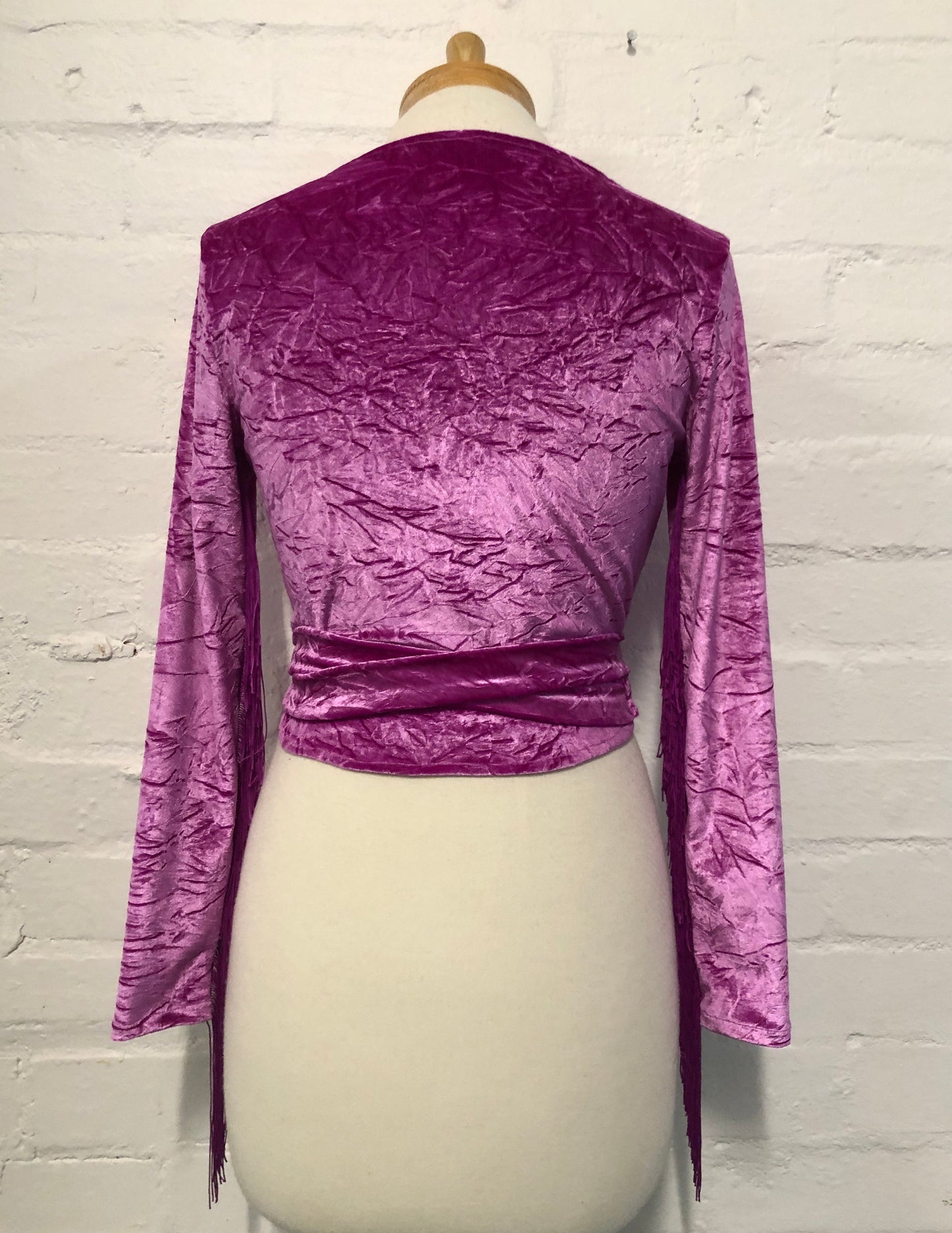 Daltrey Velvet Wrap Top in Crushed Magenta