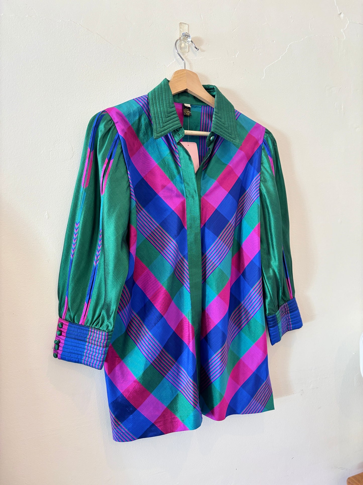 J.S Thai Silk Bold Checked Shirt