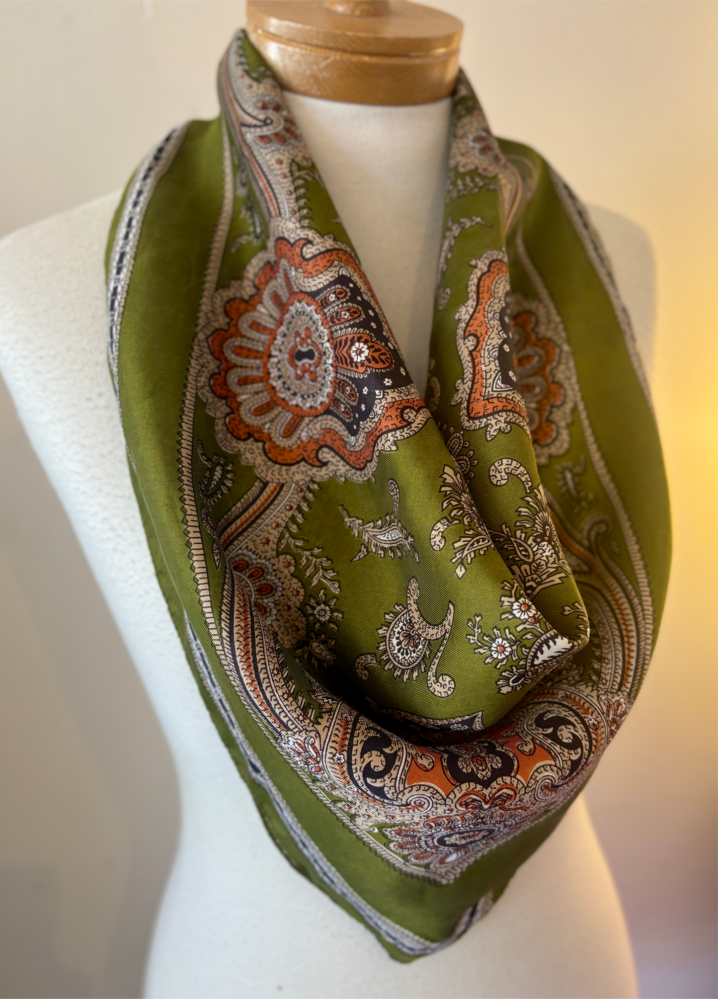 Olive Paisley Scarf