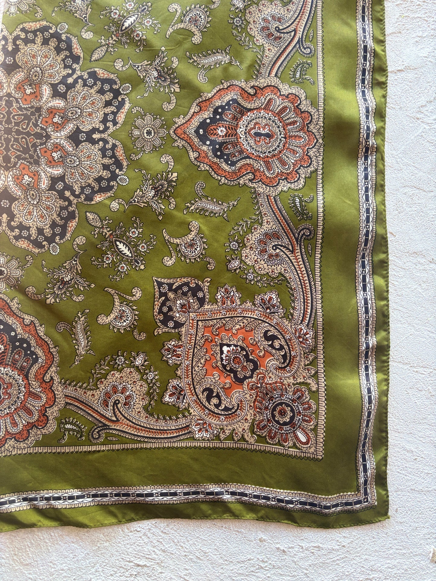 Olive Paisley Scarf