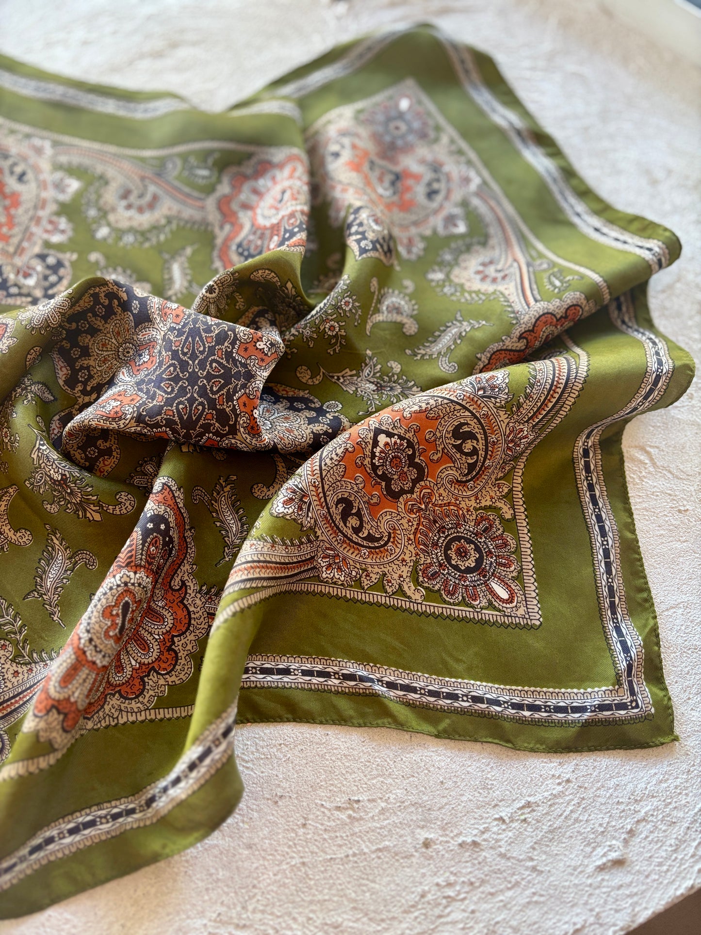 Olive Paisley Scarf