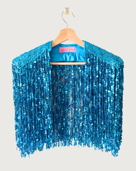 PRE-ORDER - Glitter Cape in Electric Cerulean