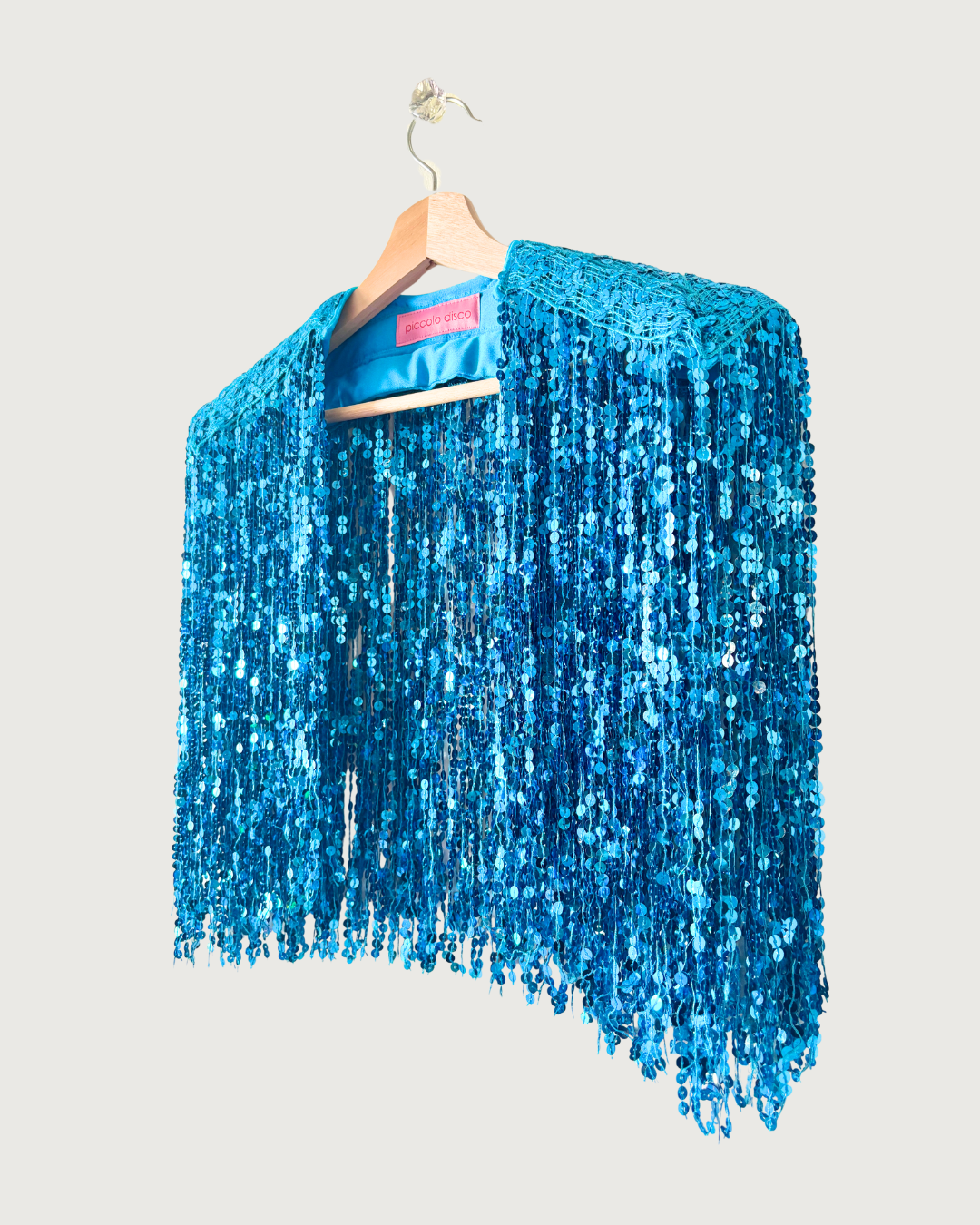 Glitter Cape in Electric Cerulean