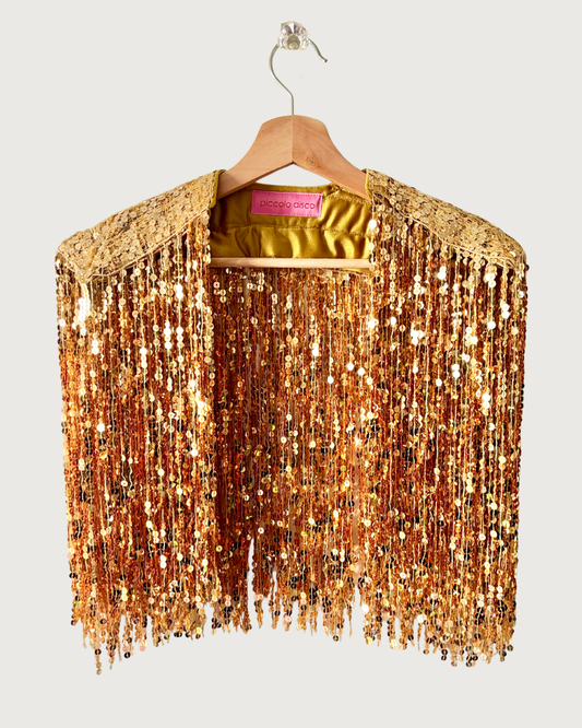 PRE-ORDER Glitter Cape in Pure Gold