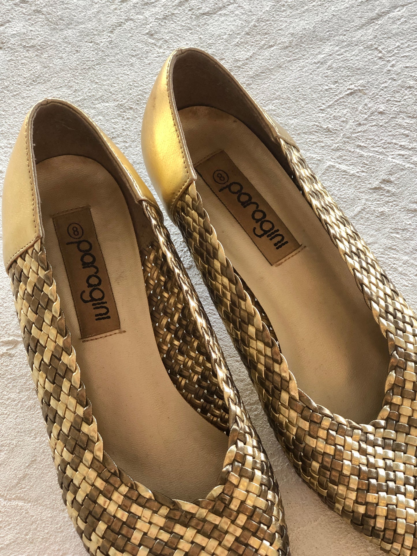 Golden Woven Vintage Heels