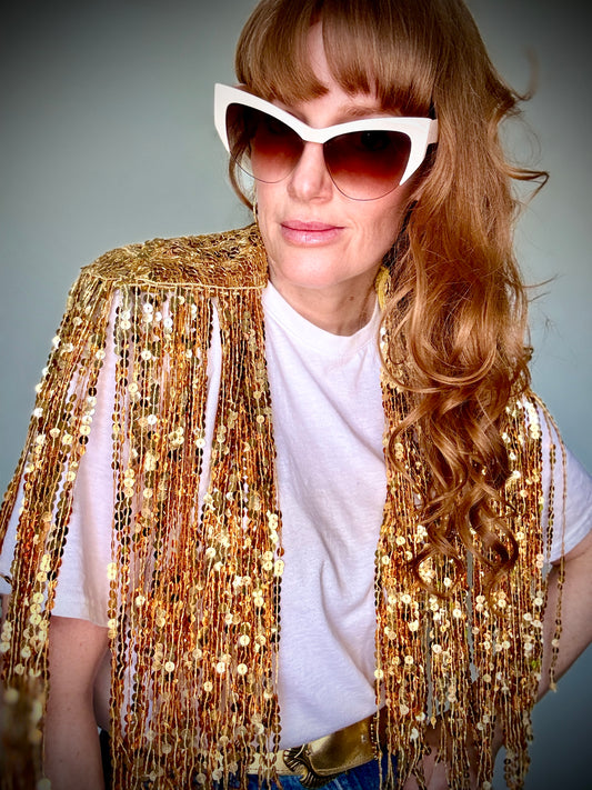 Glitter Cape in Pure Gold