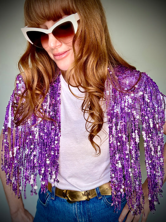 Glitter Cape in Rich Lilac