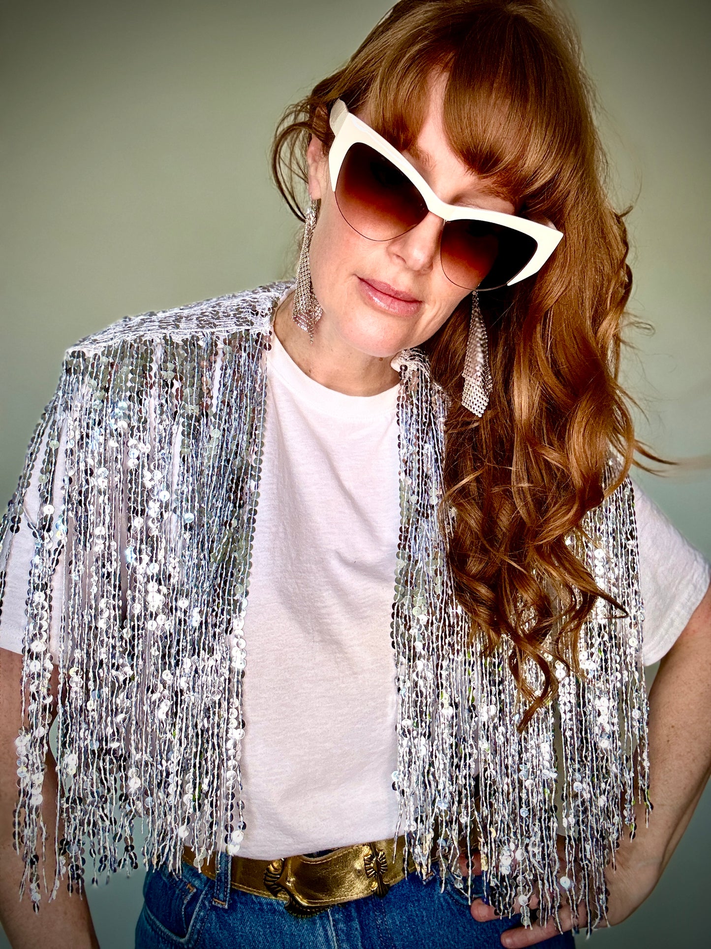 Glitter Cape in Polished Silver