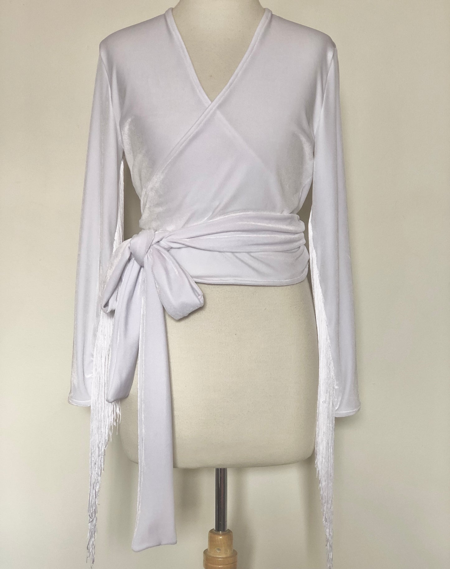 Daltrey Velvet Wrap Top in Winter White