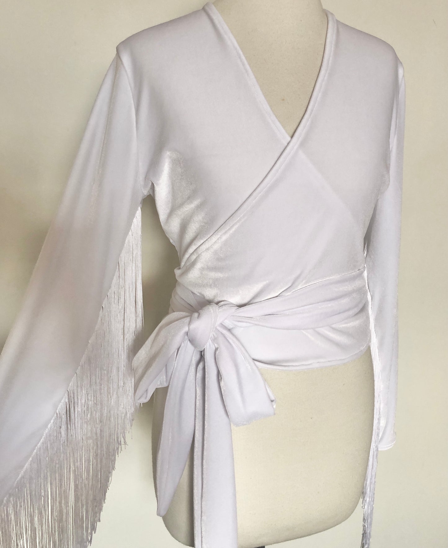 Daltrey Velvet Wrap Top in Winter White