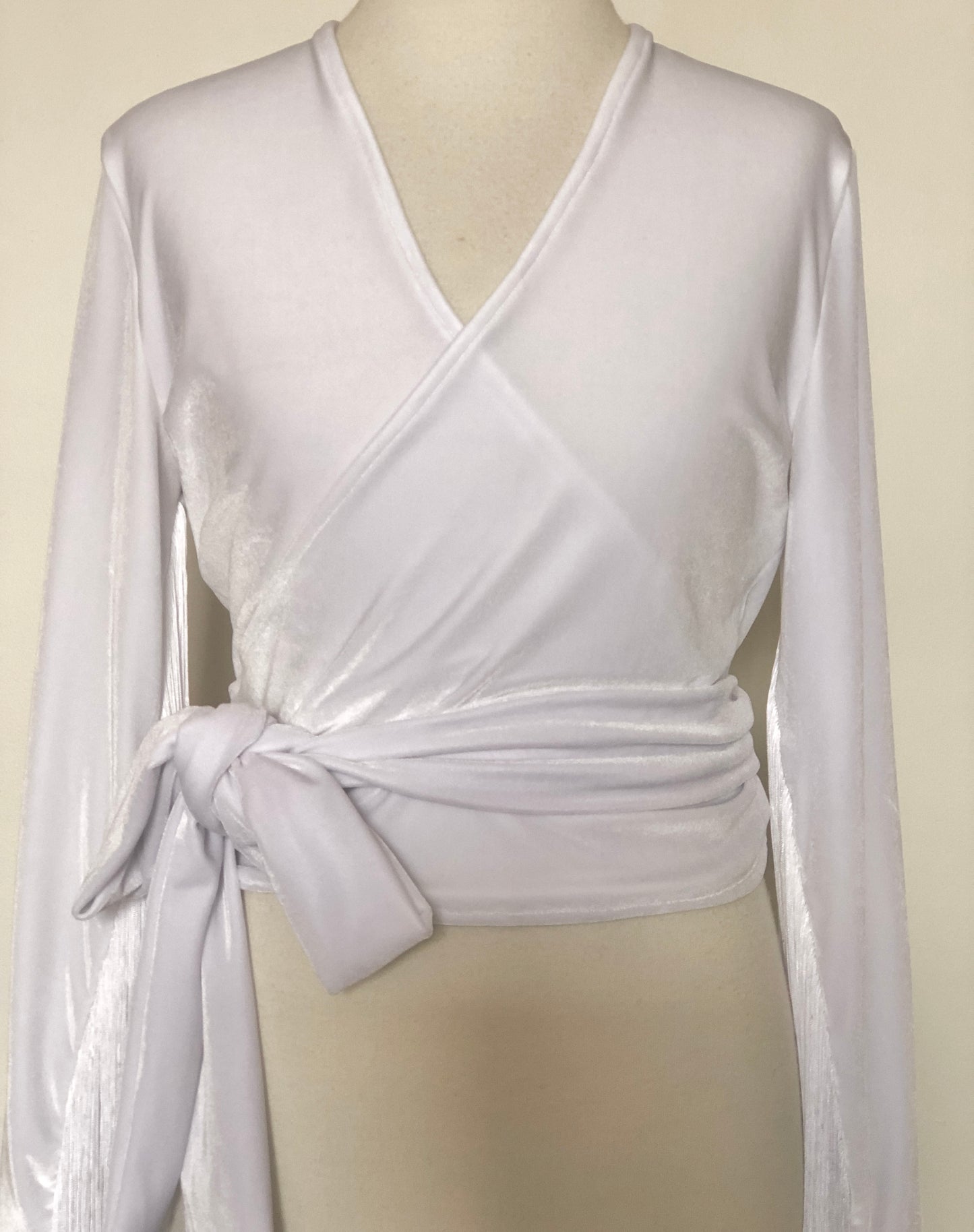 Daltrey Velvet Wrap Top in Winter White